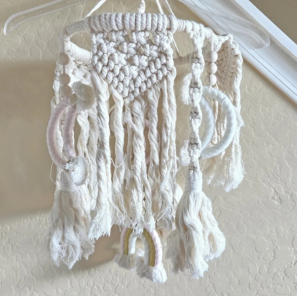 Handmade Macrame Mobile Hanger Any Room, Cribs Or Dorm